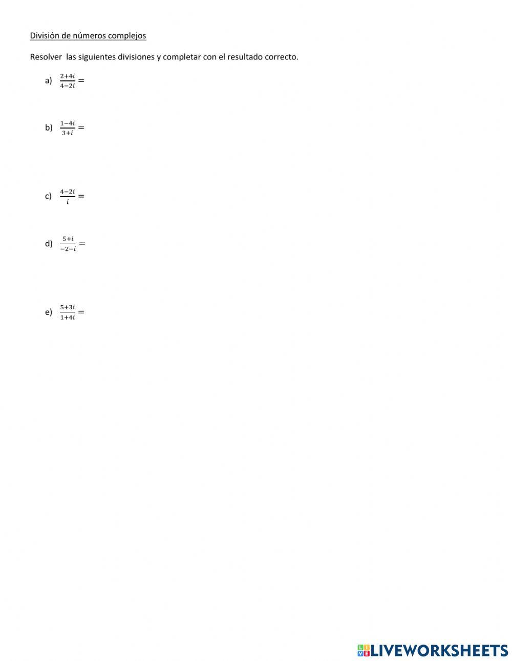 División de complejos