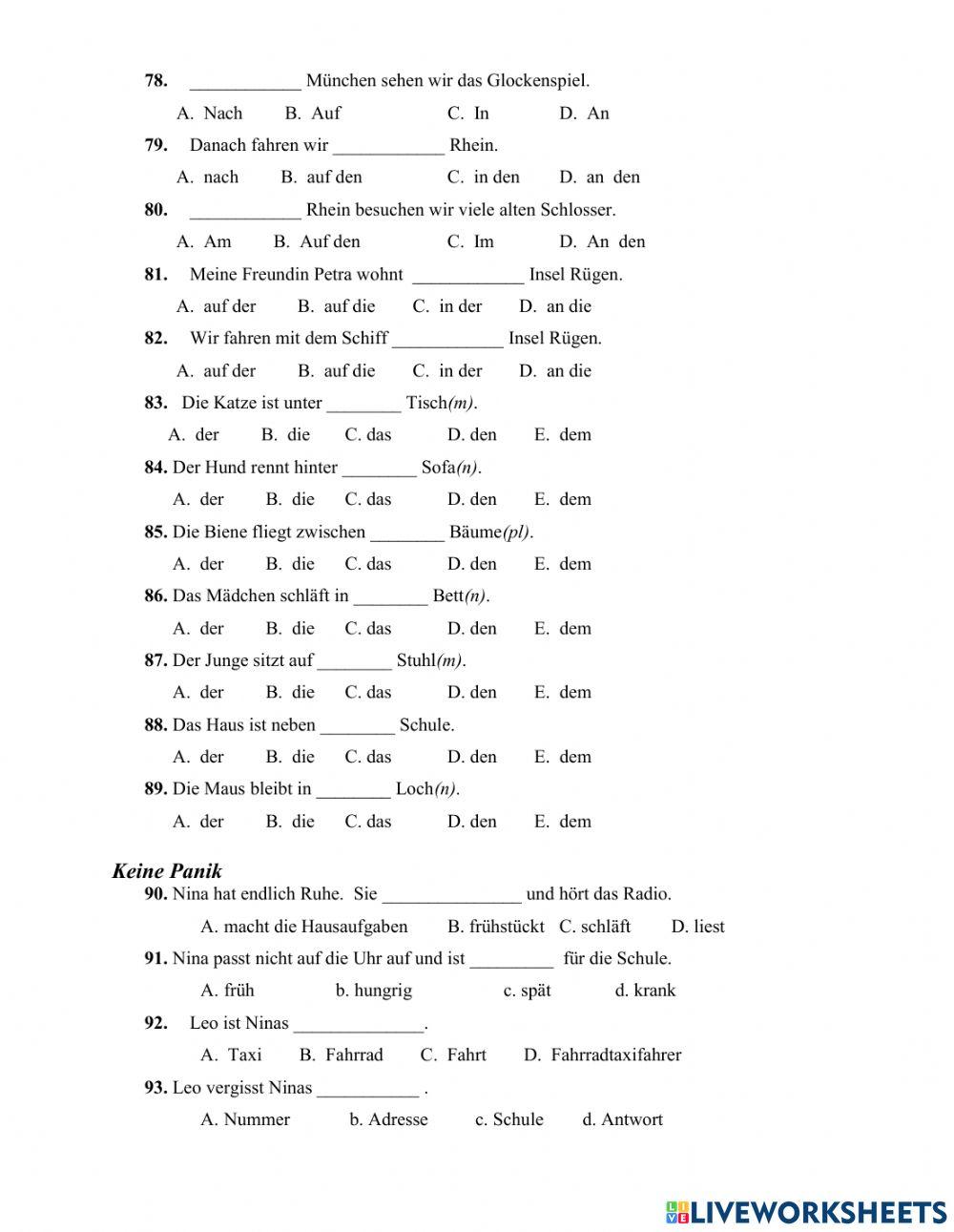 Examen B Deutsch III