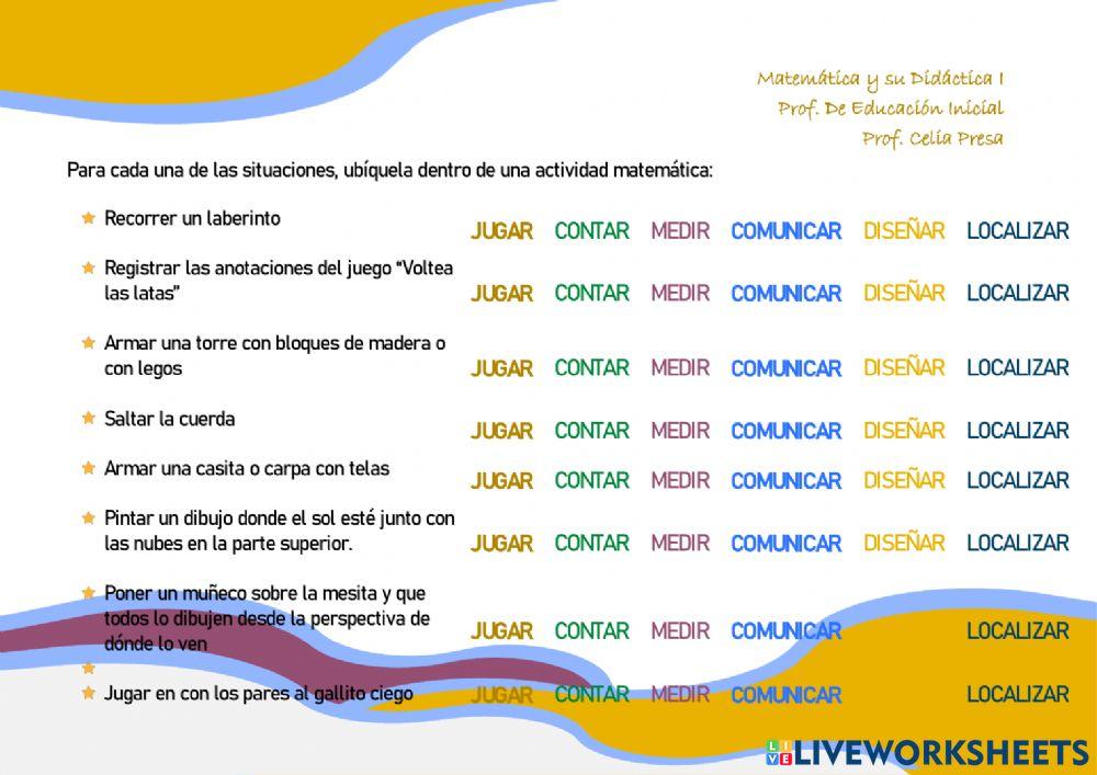 Actividades matemáticas