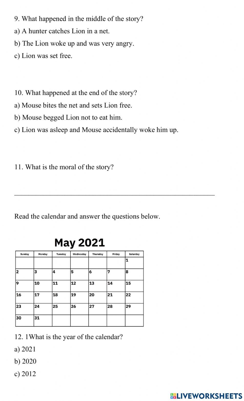 Reading & Comprehension