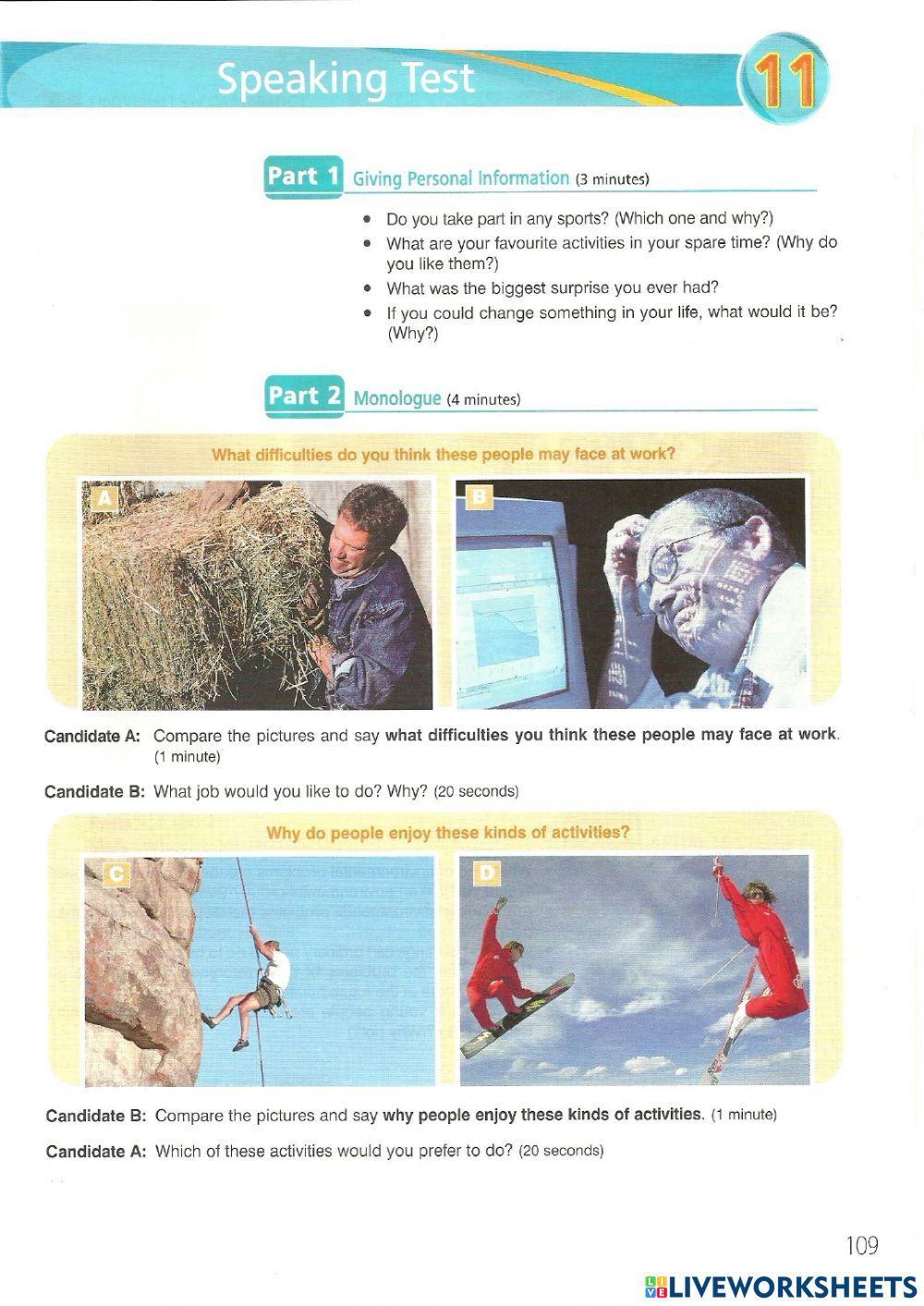 FCE(1) Speaking Tests - 10, 11