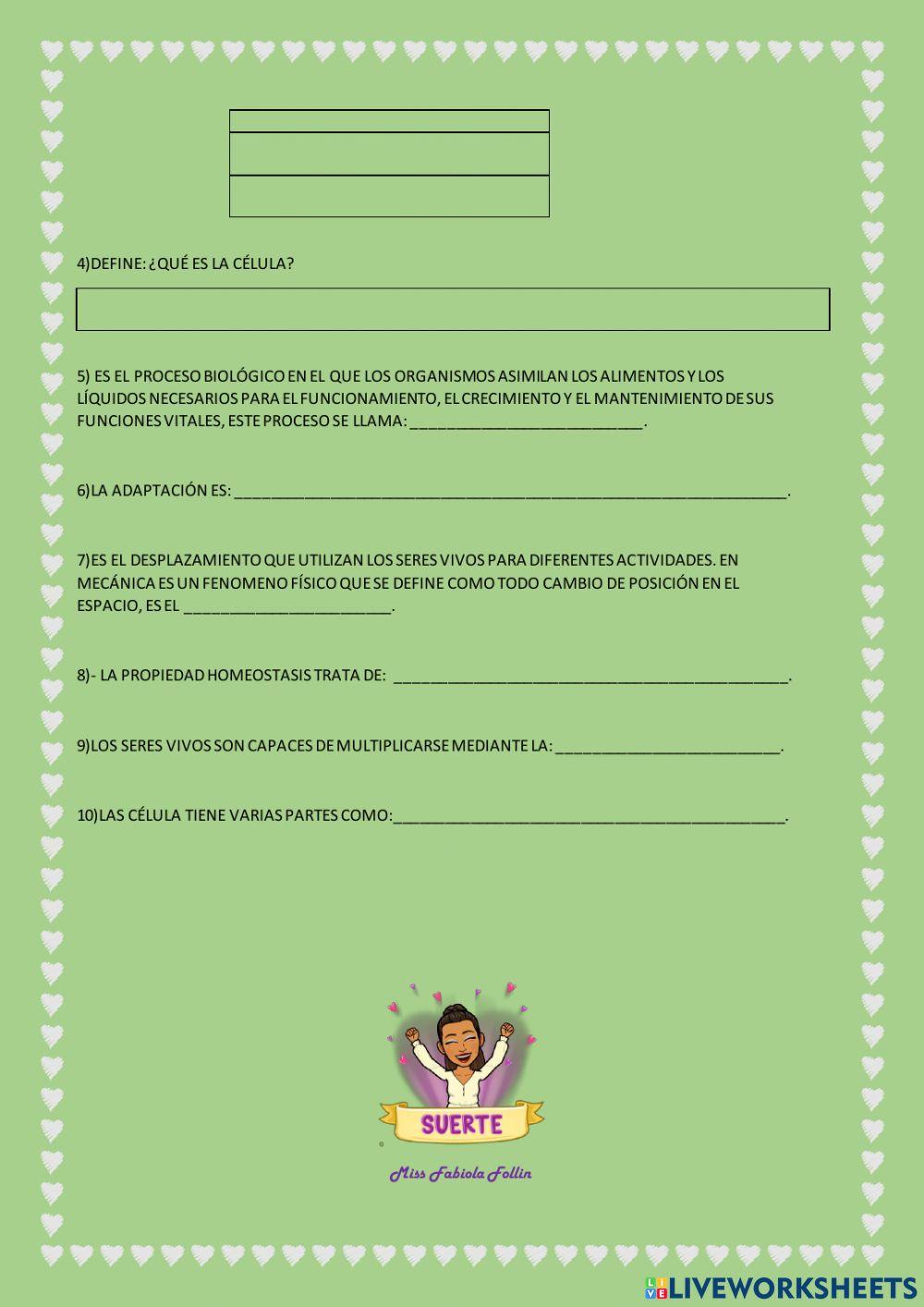 Lección de ciencias naturales