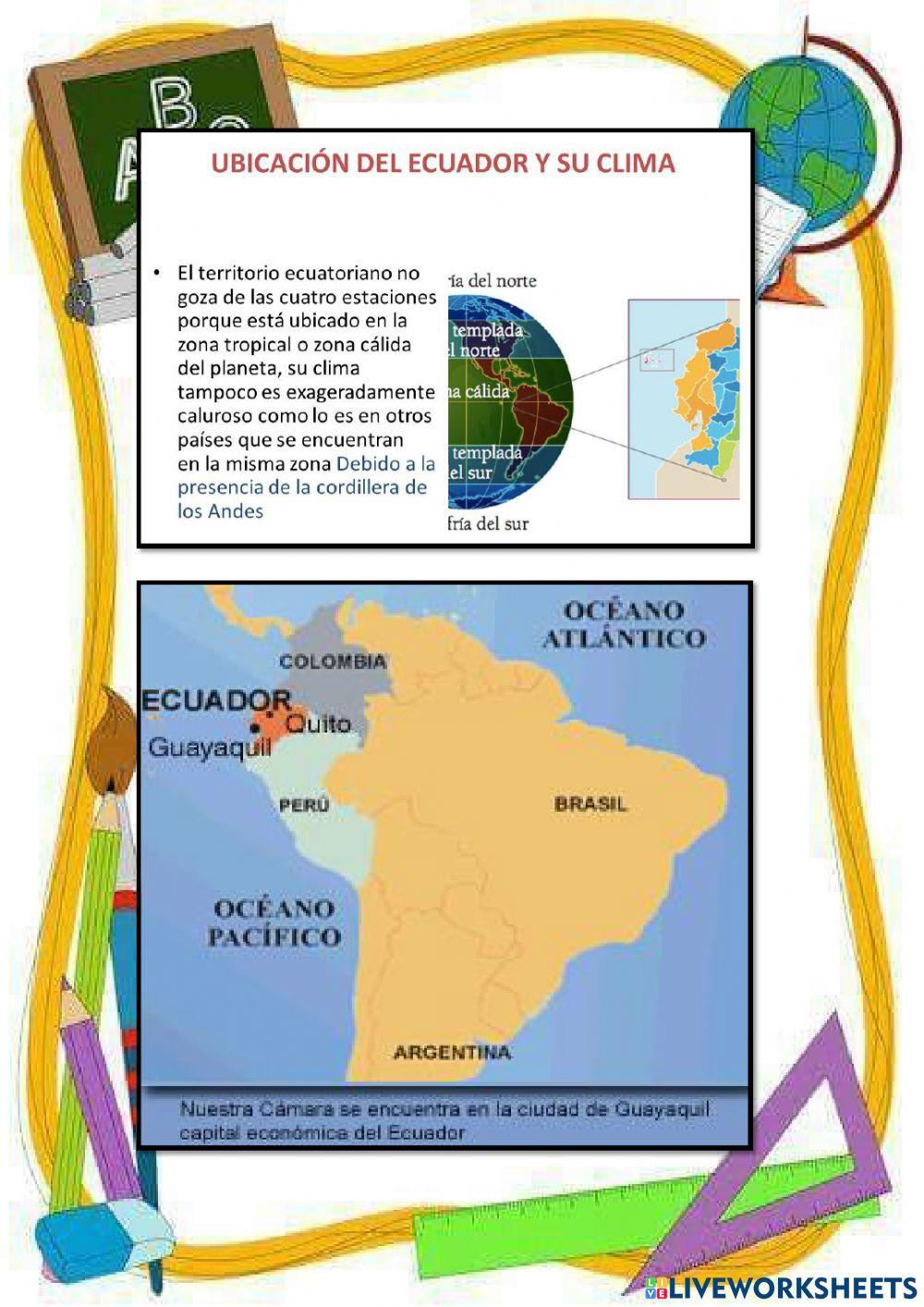 Ubicación del Ecuador Ubicación del Ecuador