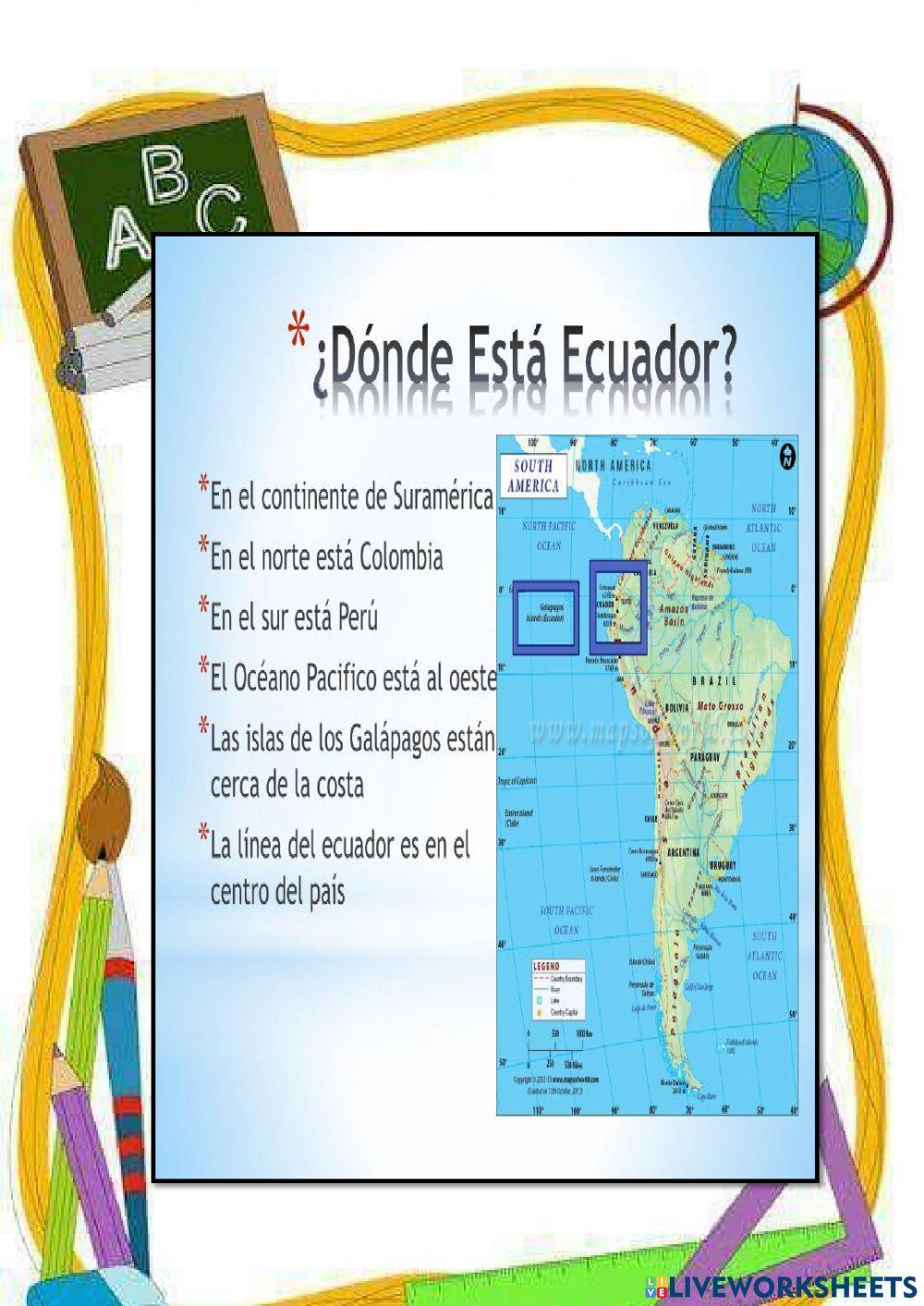 Ubicación del Ecuador Ubicación del Ecuador