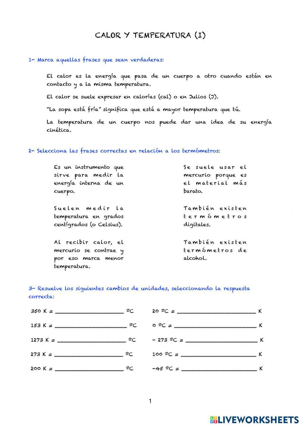 Calor y temperatura (I)