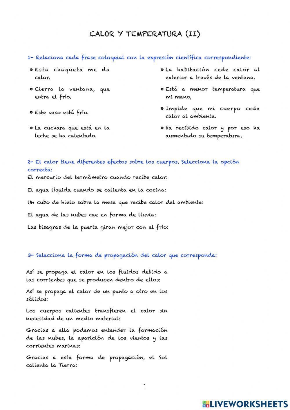 Calor y temperatura (II)