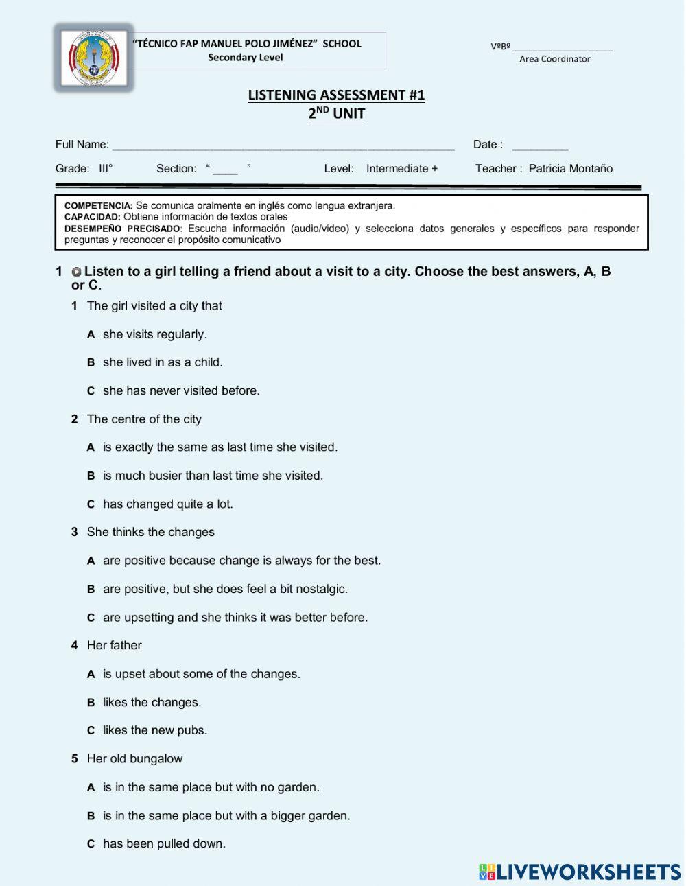 Listening visit to a city