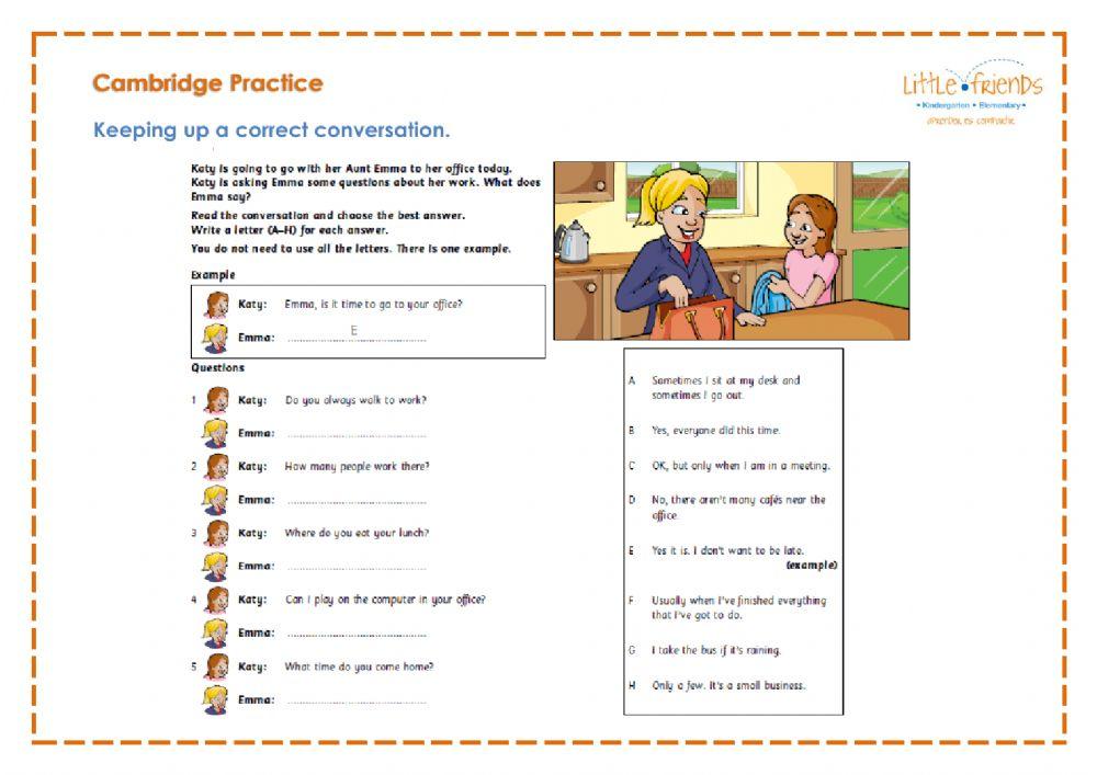 Cambridge conversation (Emma-Katy)