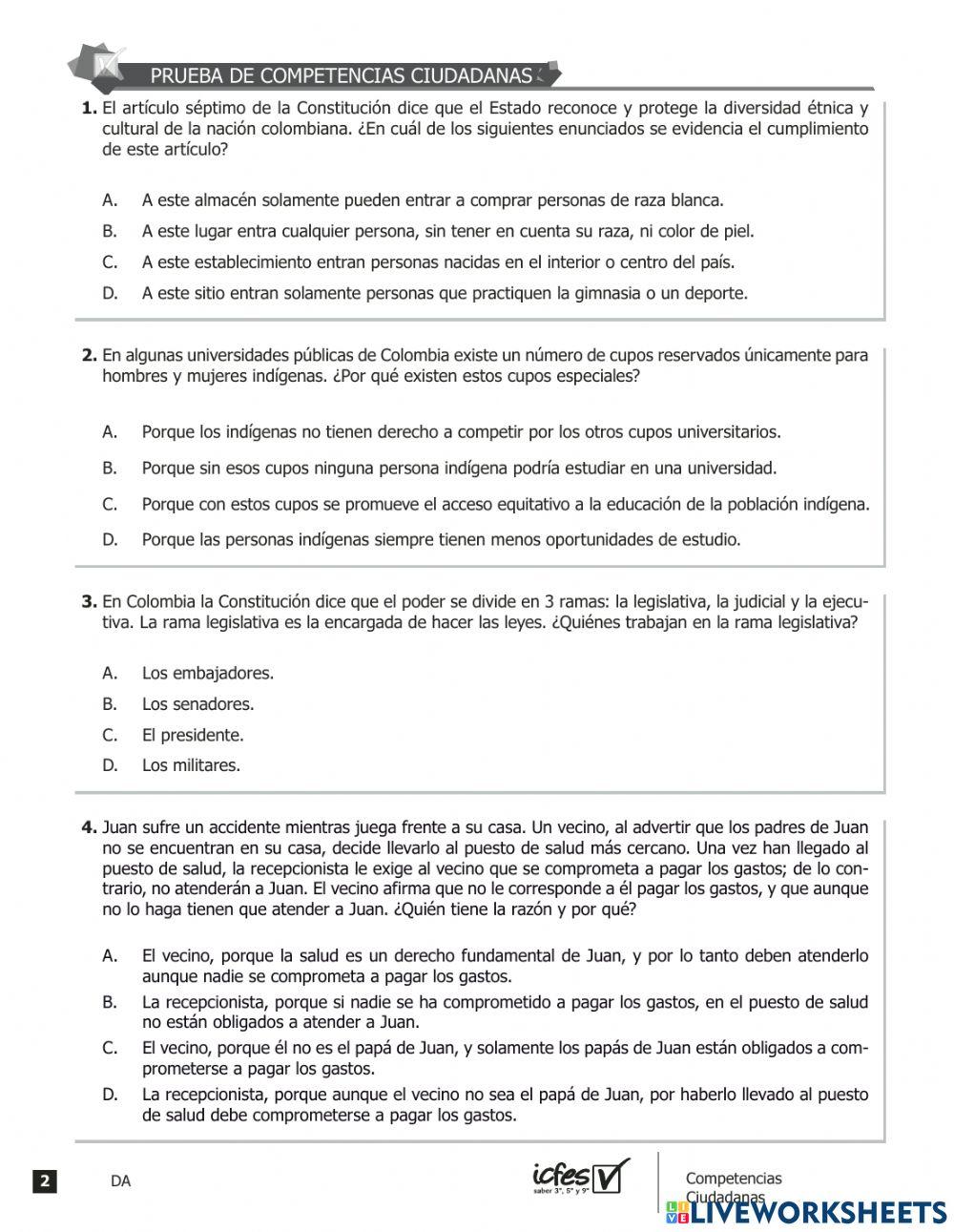 Prueba saber Sociales 201251p
