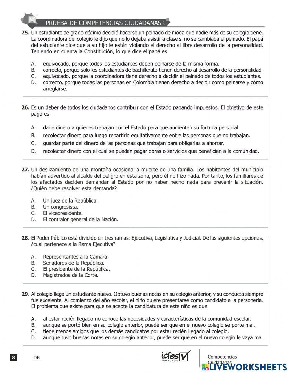 Prueba saber Sociales 201251p