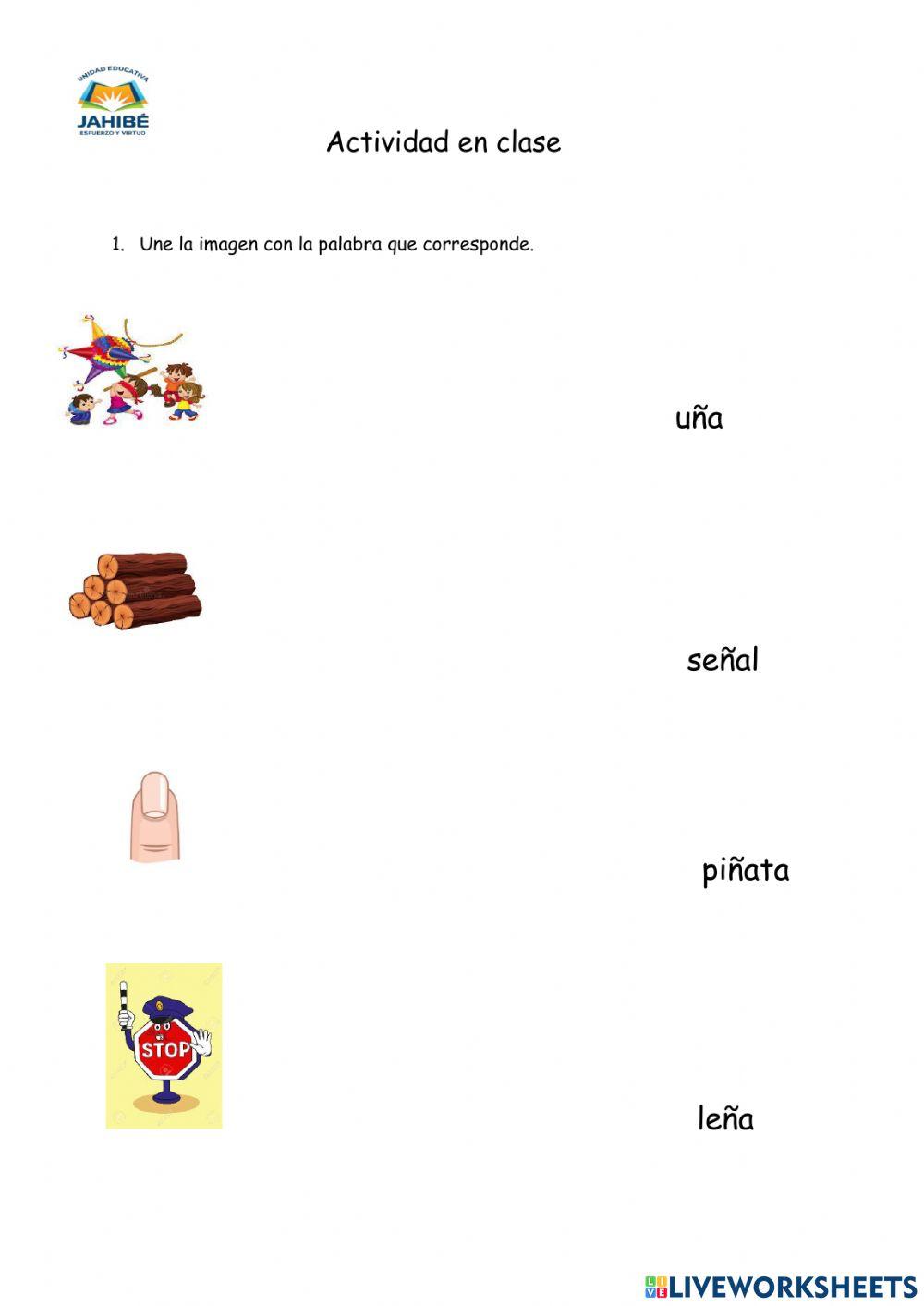 Actividad en clase letra ñ