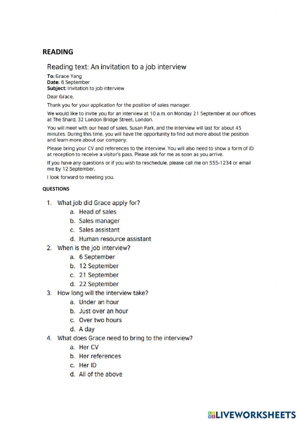 Reading 2 middle city