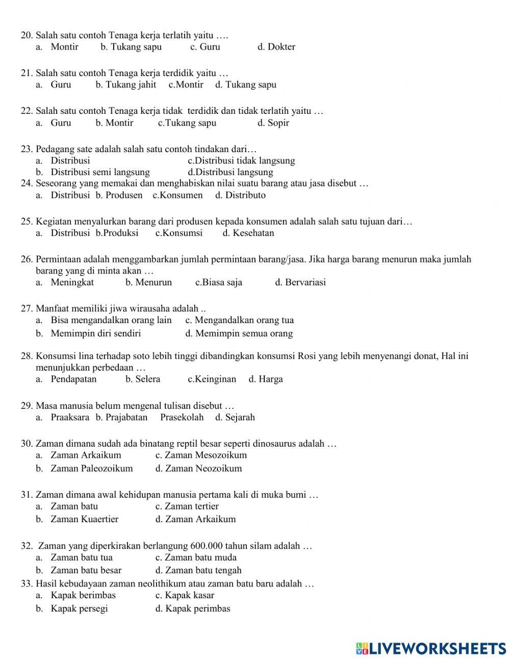 PAT IPS SMPN 8 Satap Satui 2020-2021 Kelas VII