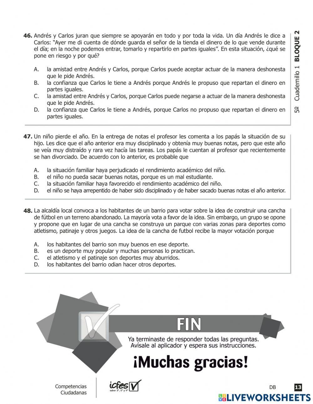 Prueba saber sociales Competencias  2012052p