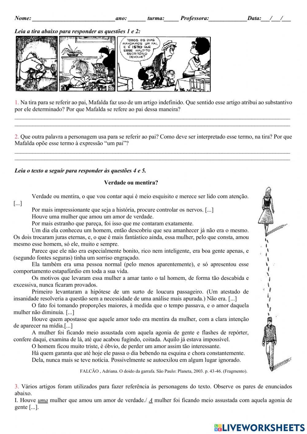 Artigos definidos e indefinidos