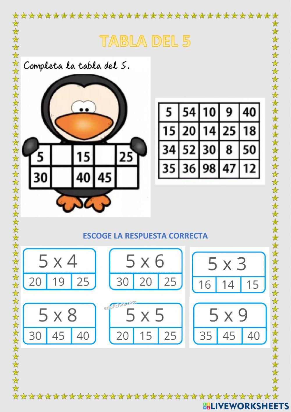 Repaso tablas de multiplicar