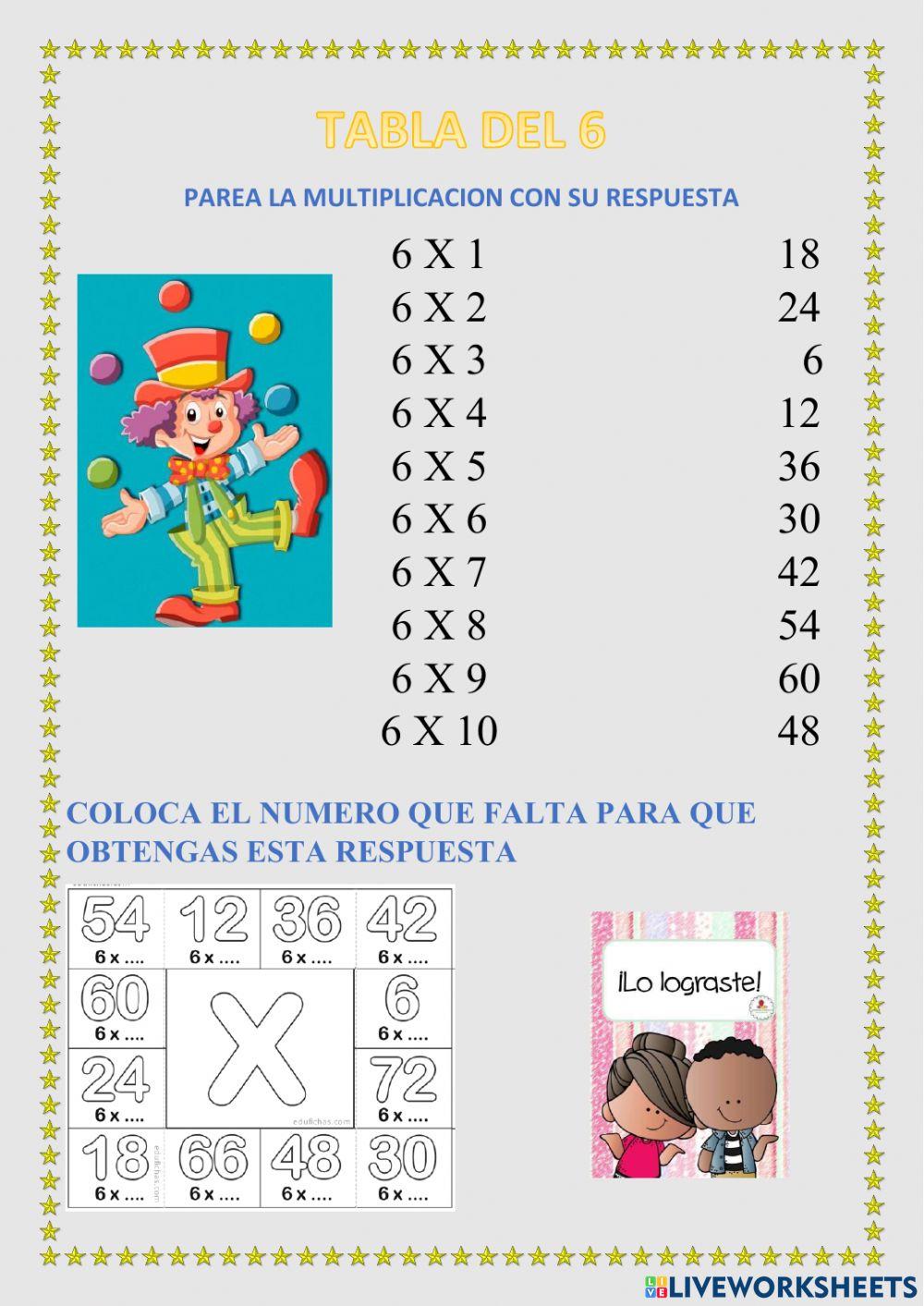 Repaso tablas de multiplicar