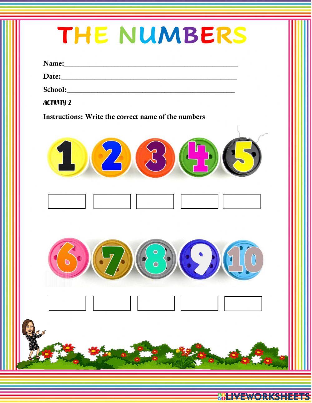 Activity 2 the numbers worksheet | Live Worksheets