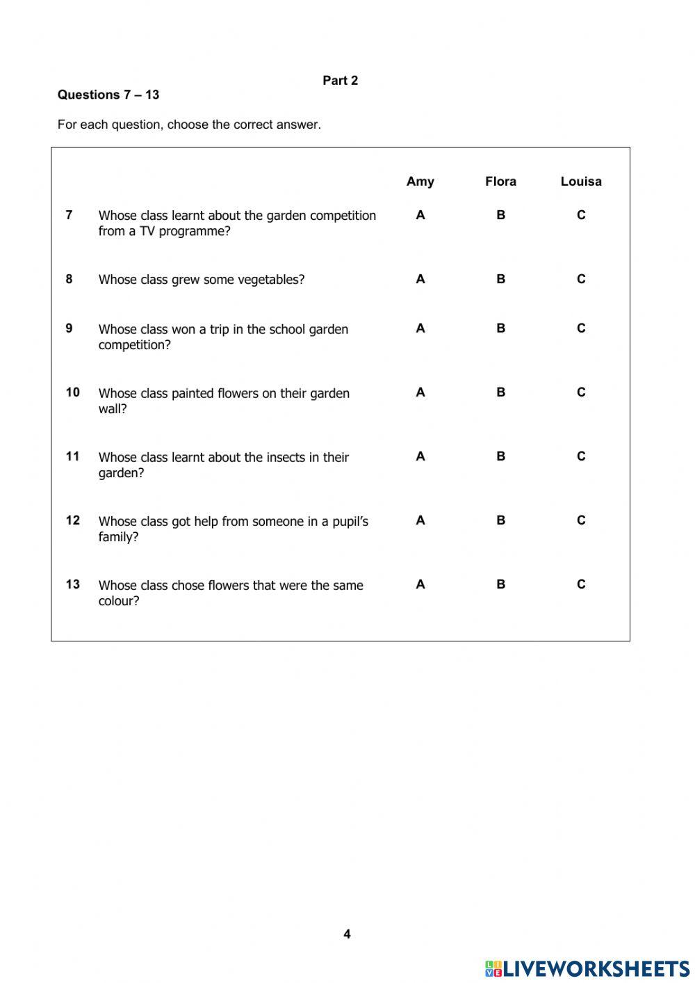 A2 key english for schools reading and writing 6625509