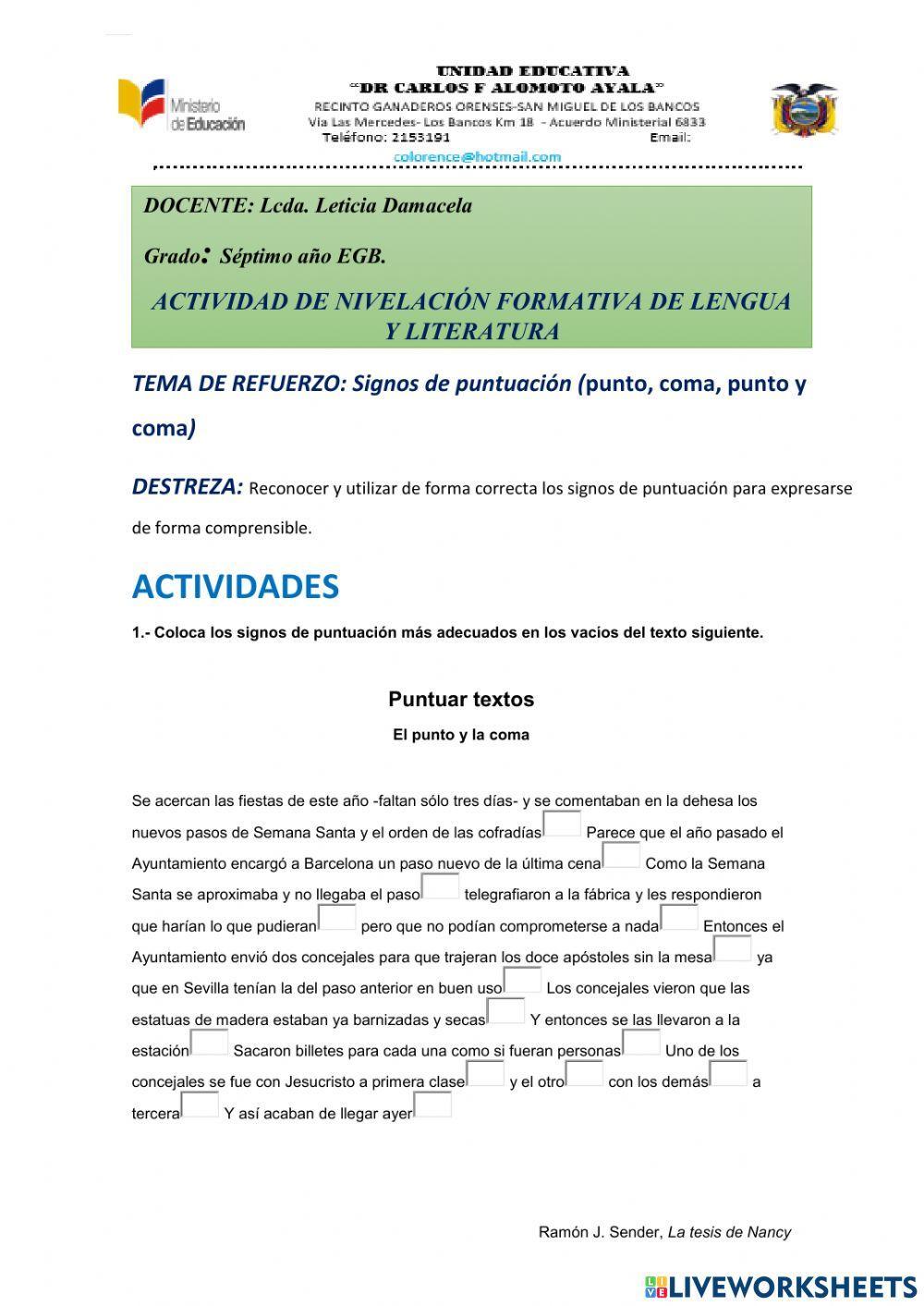 Signos de puntuación