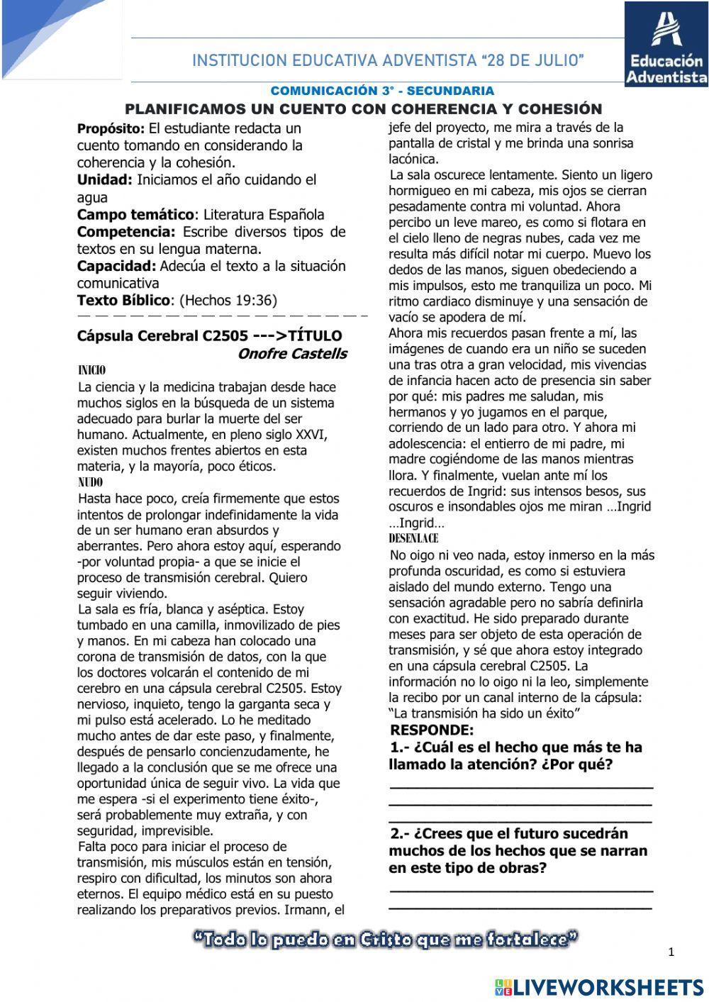 Planificamos un cuento