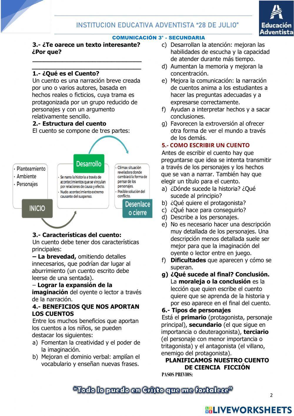 Planificamos un cuento