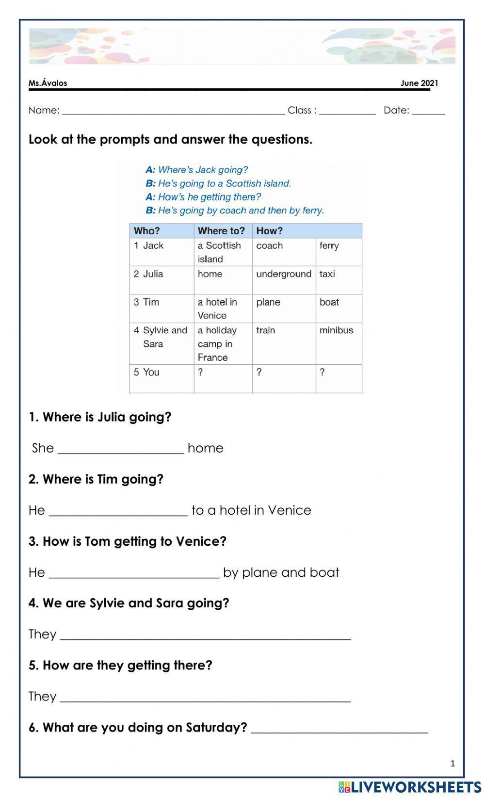 8vo. present continuos for future