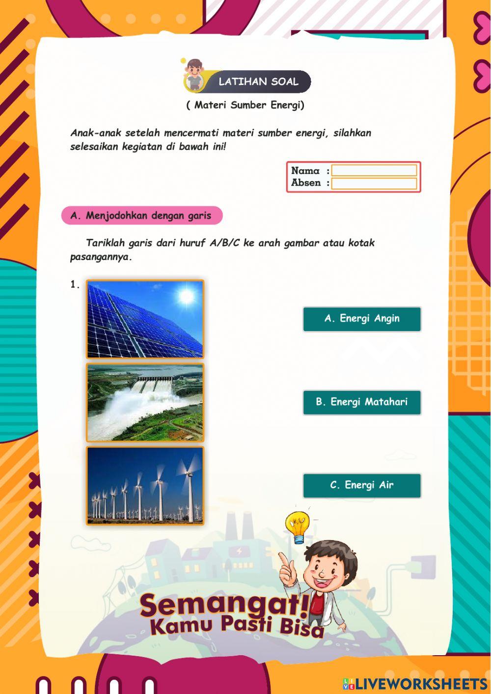 Latihan Soal Materi Sumber Energi Kelas 4