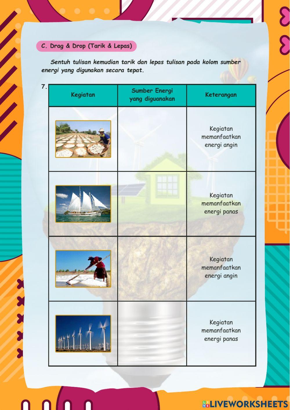 Latihan Soal Materi Sumber Energi Kelas 4