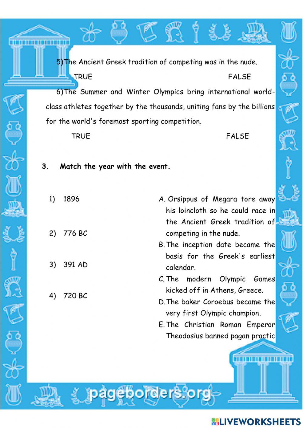 The origin of the Olympic Games