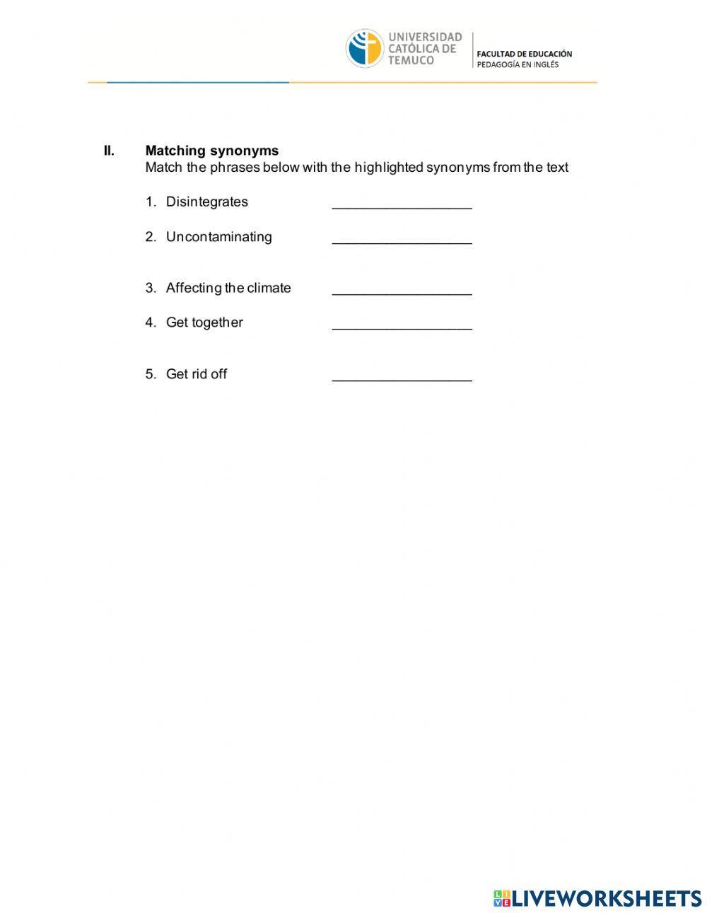 Comprehension activities