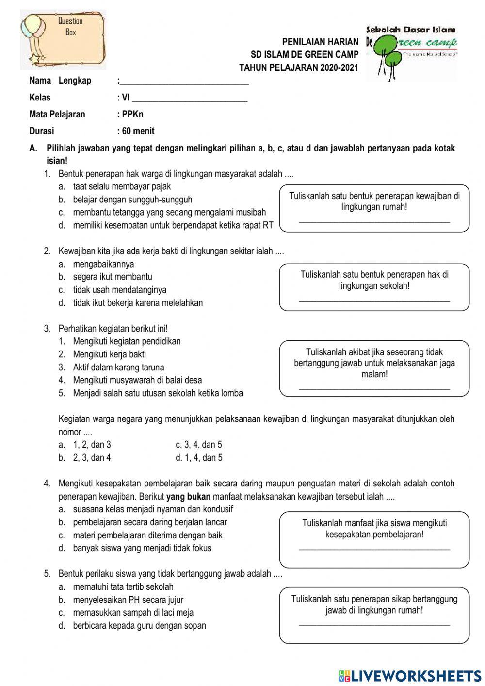 PH 3 PPKn- Hak, Kewajiban, dan Tanggung Jawab