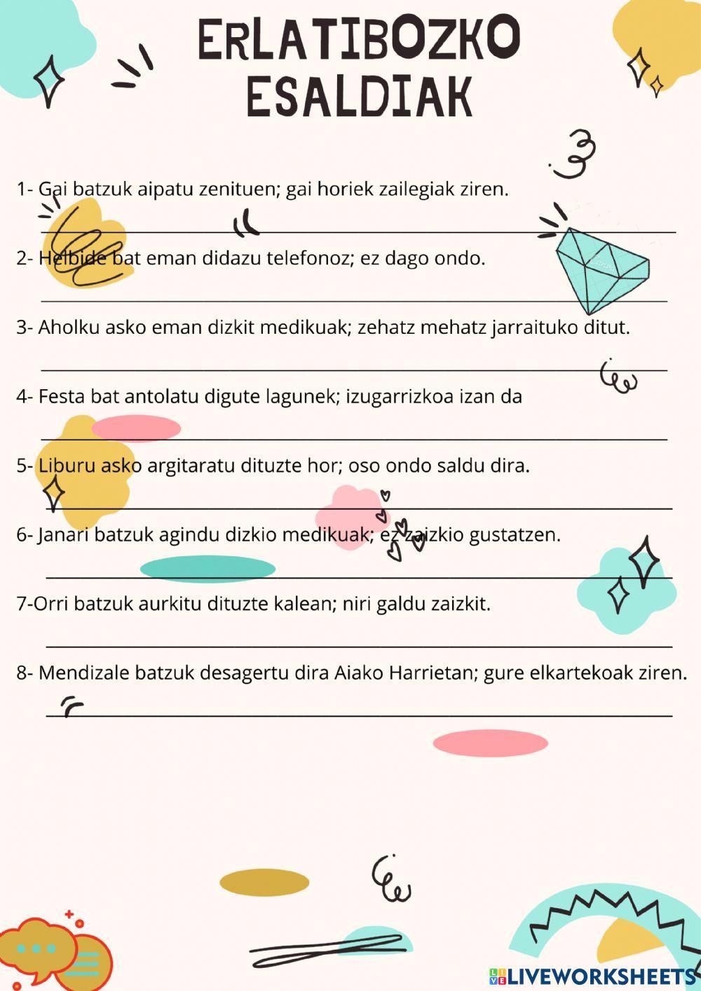 Erlatibozko esaldiak 2