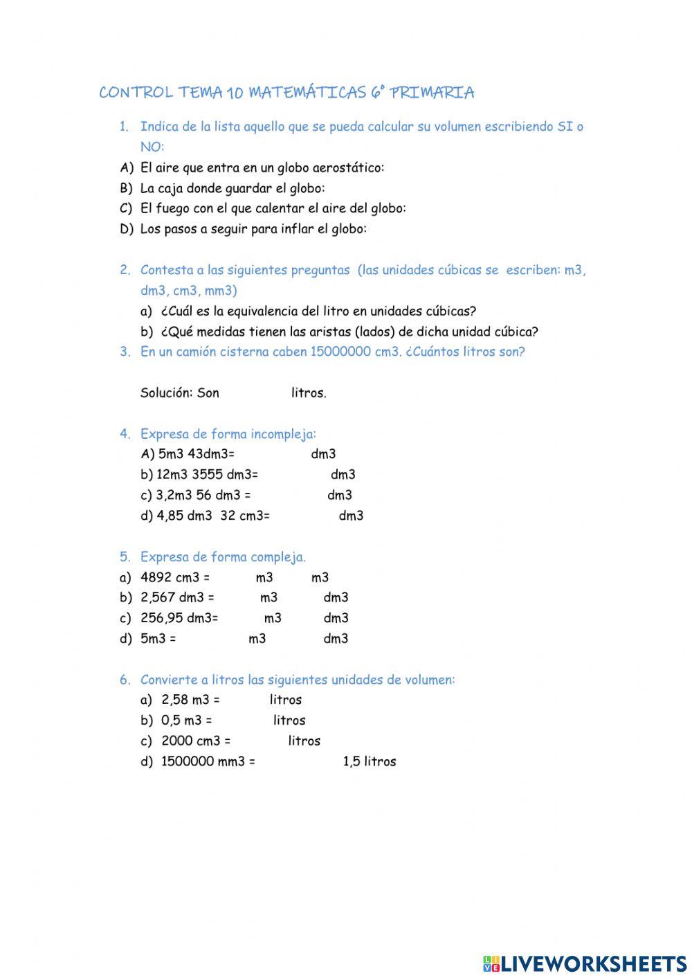 Control volumen t 10 6 primaria