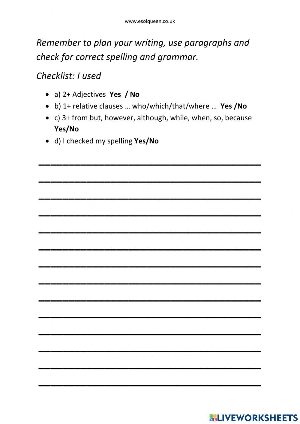 entry-3-esol-writing-online-exercise-for-live-worksheets
