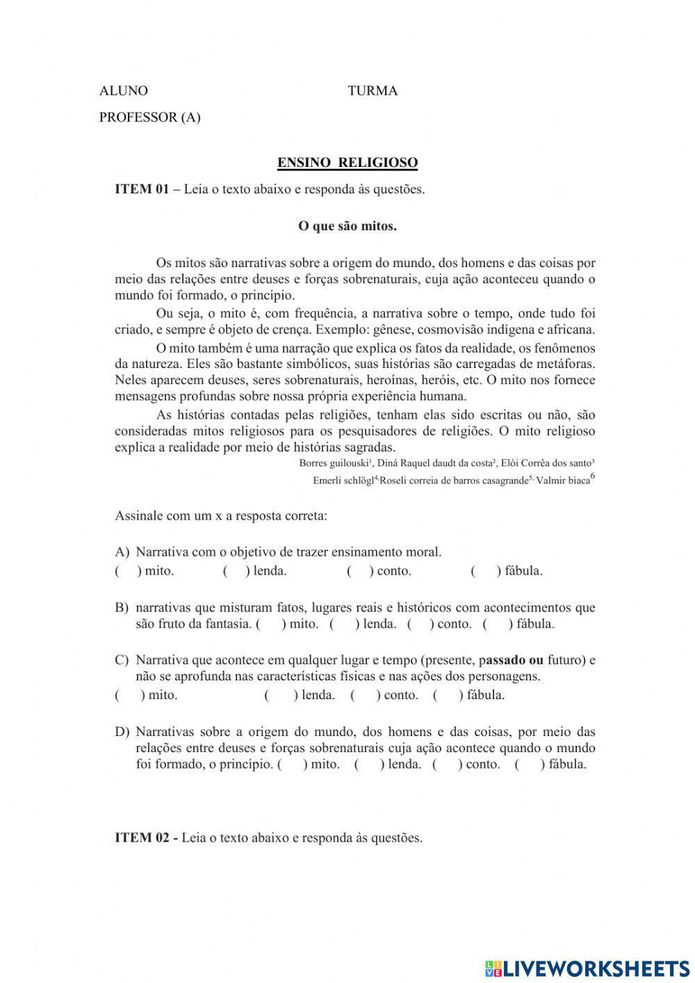 Caderno semed 2 religião