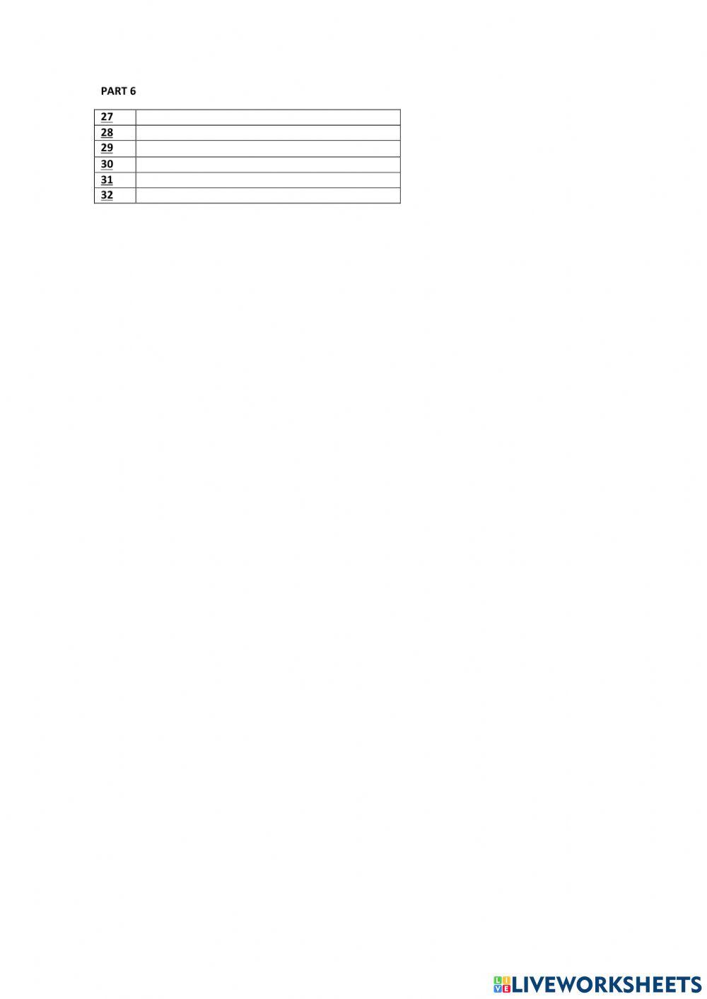 PET  B1 Reading-Use of English