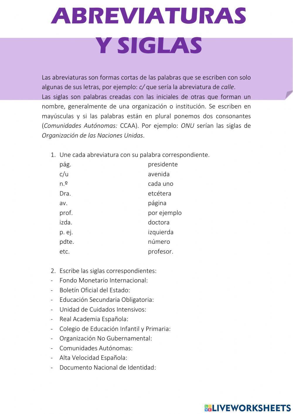 Adverbios, preposiciones, conjunciones, interjecciones, siglas y abreviaciones