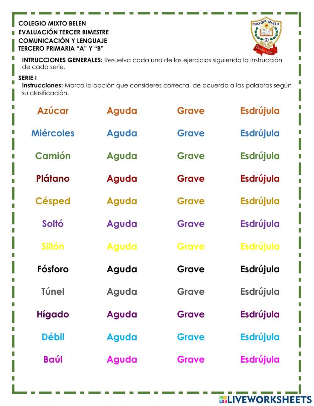 Evaluación - Comunicación y lenguaje - 2
