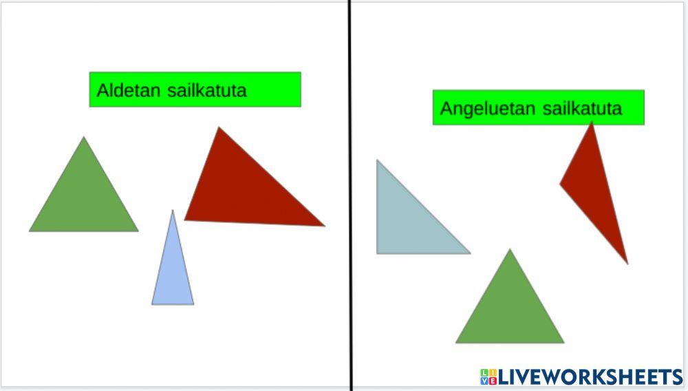 Triangeluen sailkapena