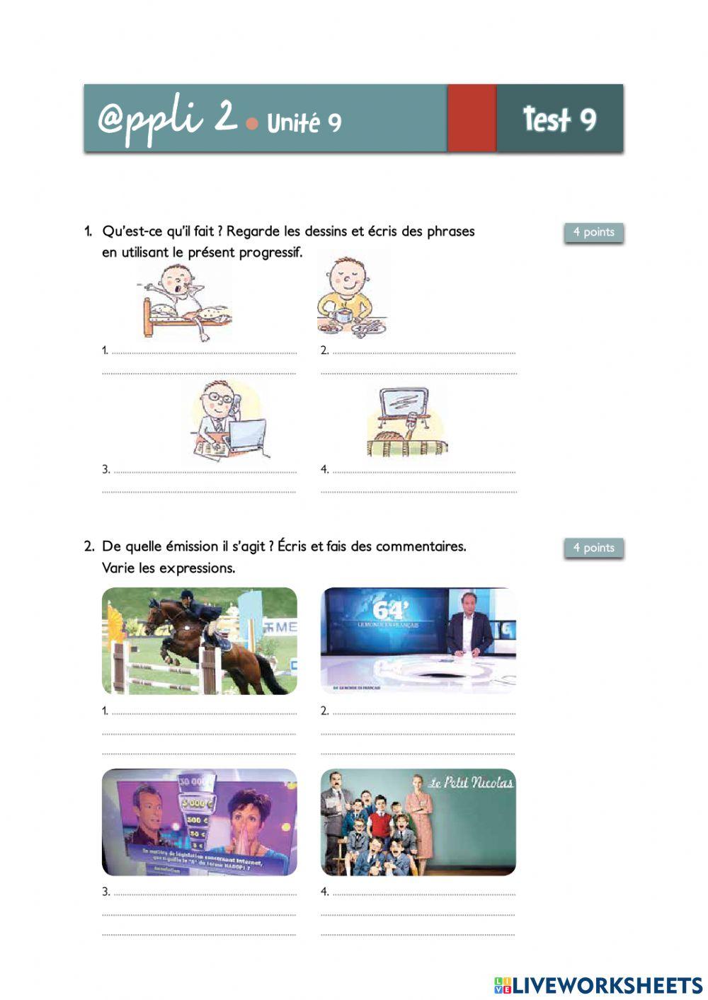 Test unité 9 appli 2