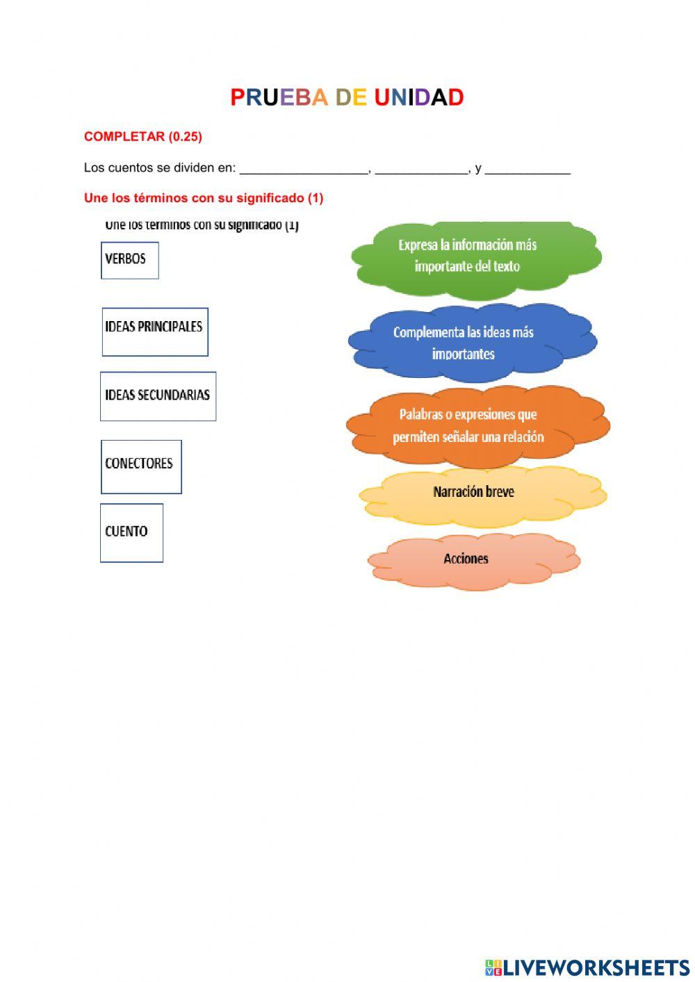 Evaluación 4to grado lengua y literatura