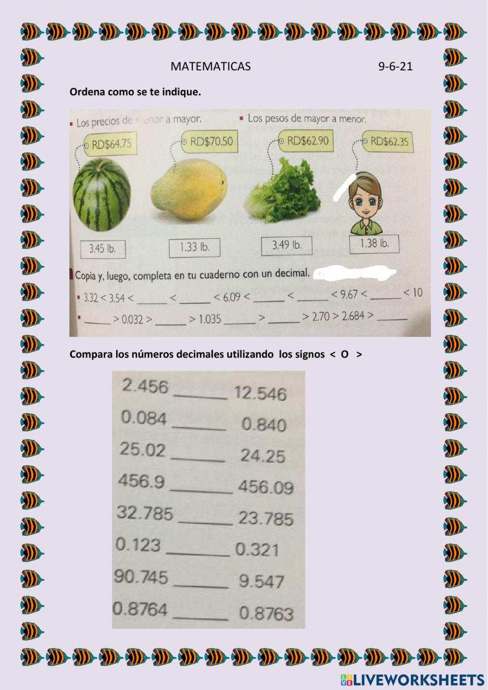 Los números decimales