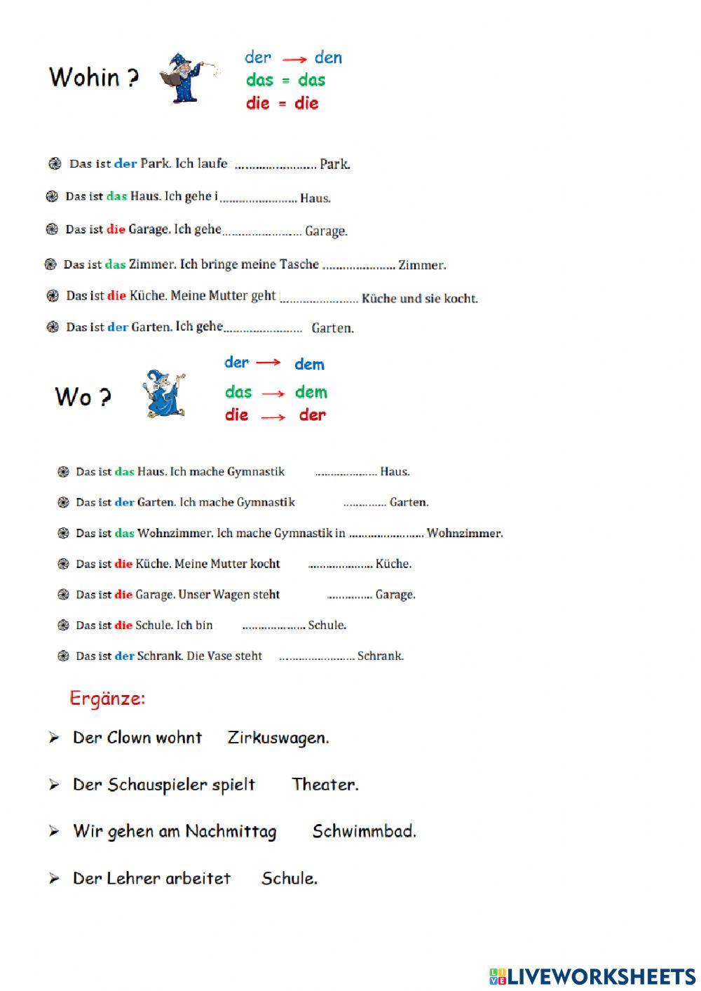 Wo? Wohin?
