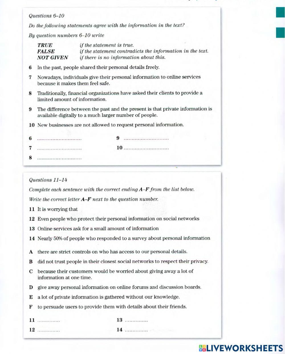 Reading Test - IELTS
