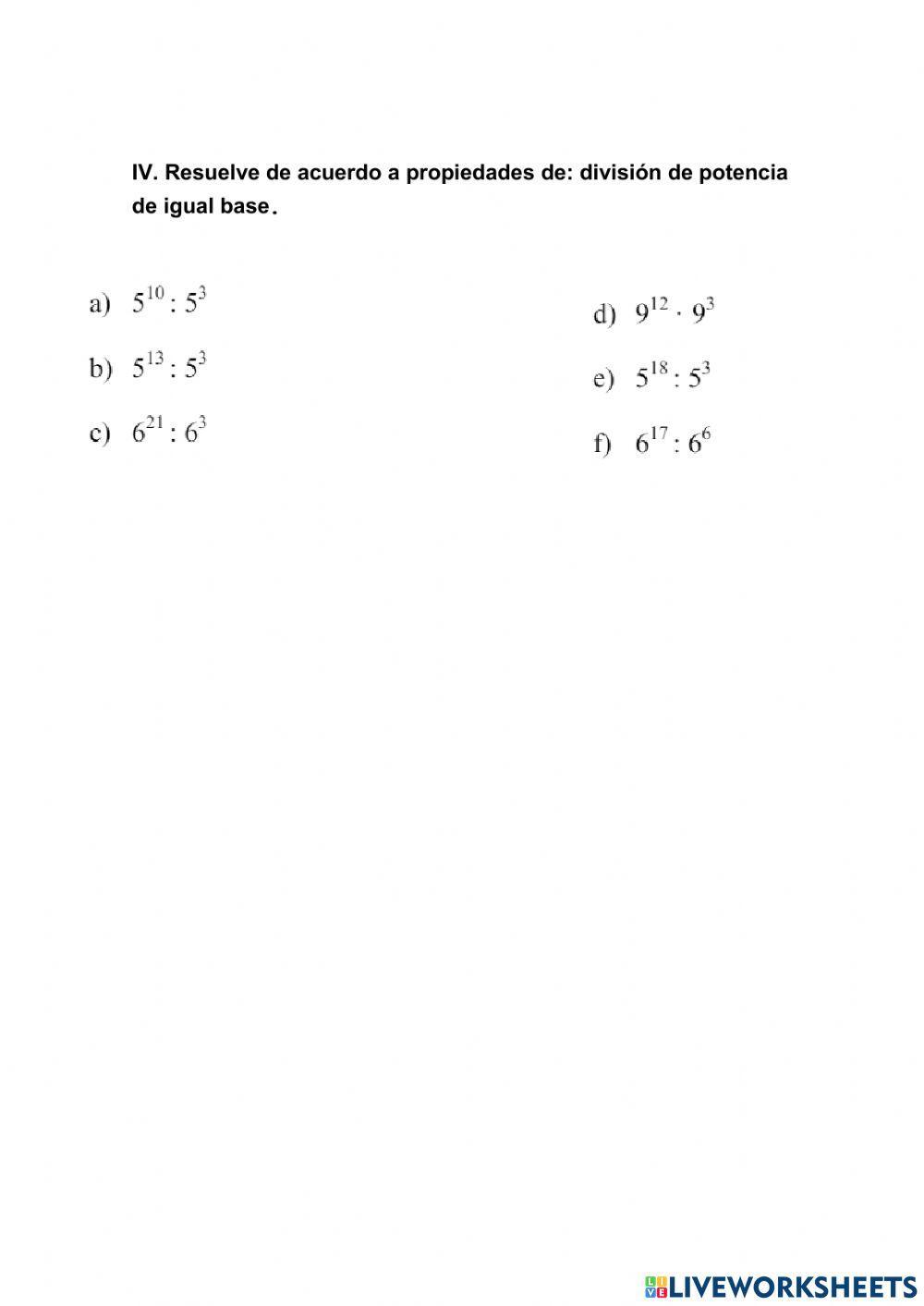 Propiedades de las potencias