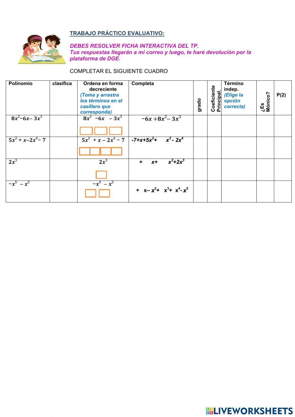Tp concepto de Polinomios