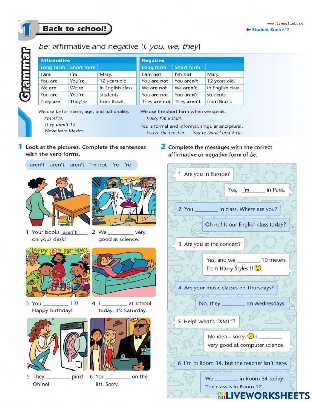 To Be (I,YOU,WE,THEY)