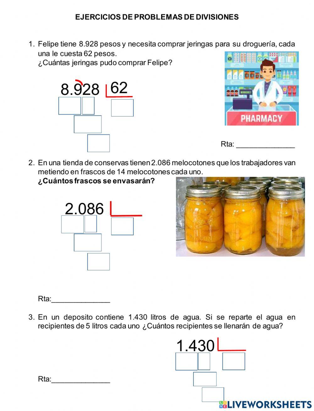 Ejercicios de divisiones