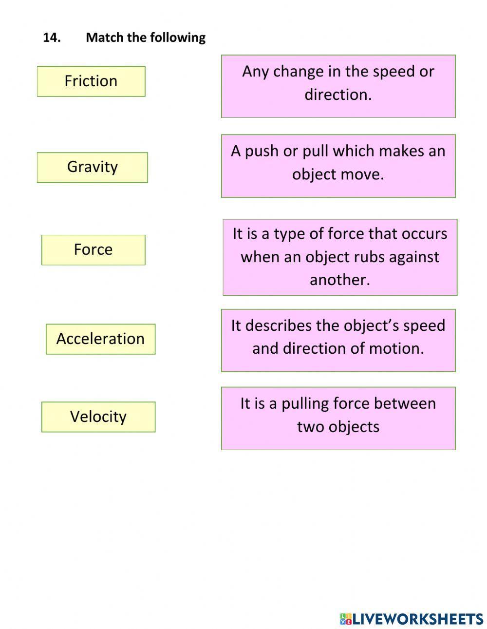 Motion and force